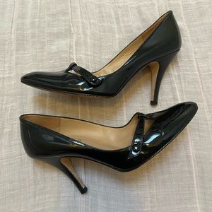 Delman Patent Heels